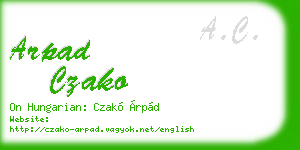 arpad czako business card